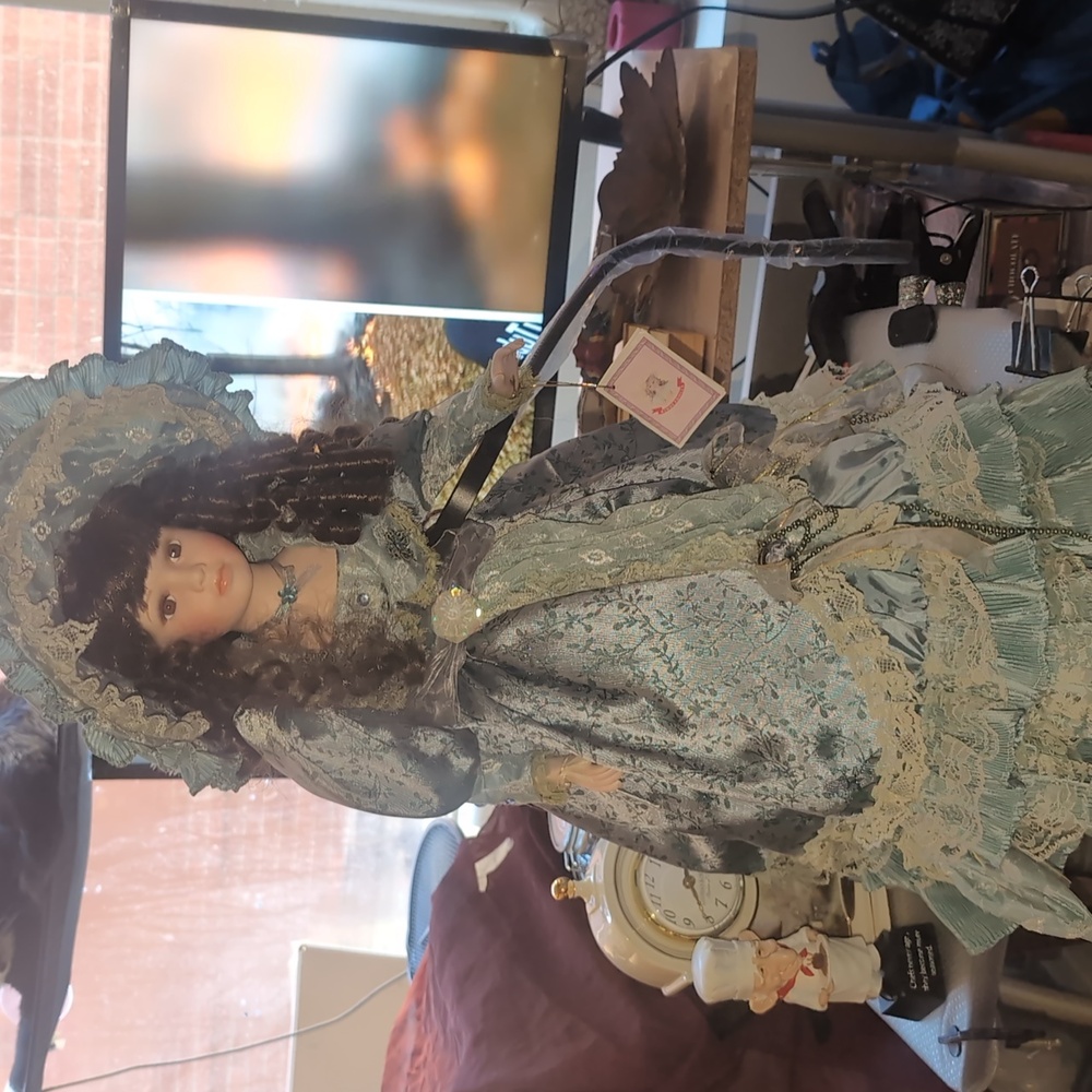 AVAILABLE - Vintage Kinnex Porcelain Doll 24" Tall